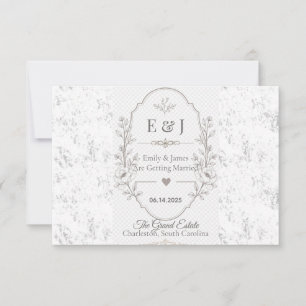Luxuriöse romantische Hochzeitsfeiergestaltung RSVP Karte