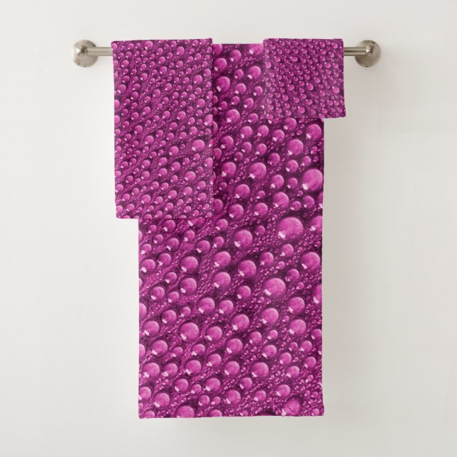 Luxuriöse, rosa Blase Tropfen Badhandtuch Set (Insitu)