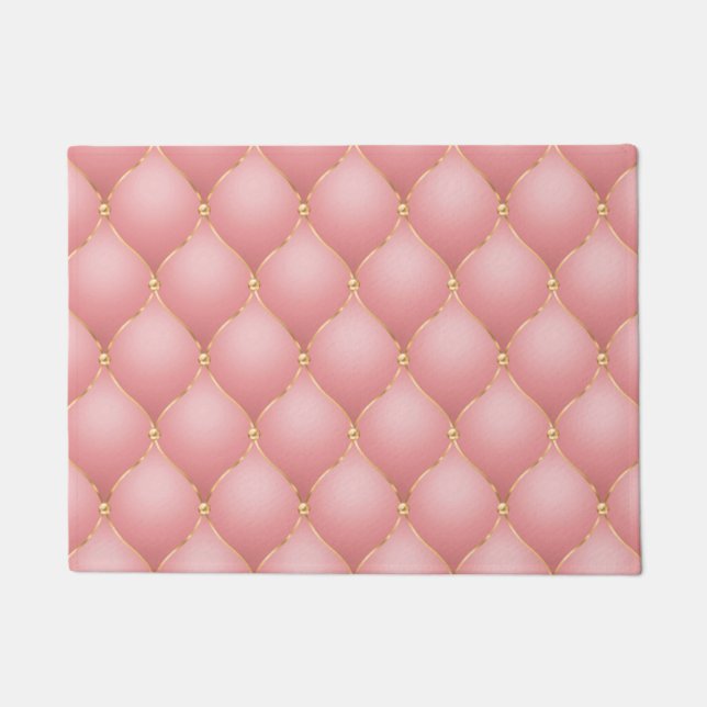 Luxuriöse Rosa Rose Gold Diamond gepolstertes Must Fußmatte (Vorderseite)