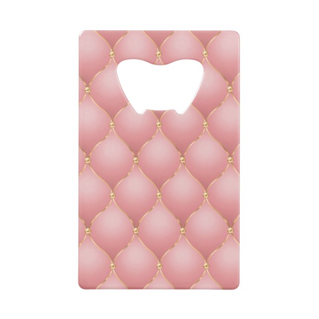 Luxuriöse Rosa Rose Gold Diamond gepolstertes Must Geldbeutel Flaschenöffner (Vorderseite)