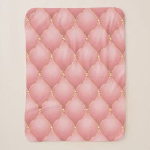 Luxuriöse Rosa Rose Gold Diamond gepolstertes Must Sherpadecke