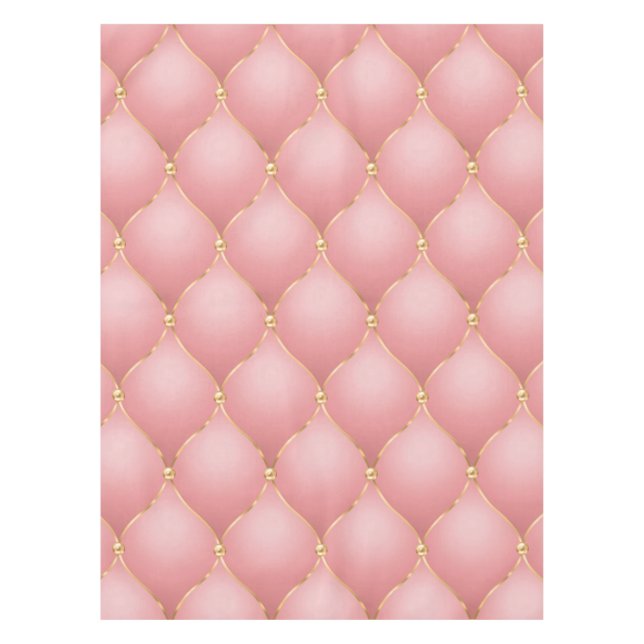 Luxuriöse Rosa Rose Gold Diamond gepolstertes Must Tischdecke (Vorderseite)