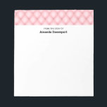 Luxuriöse rosa tuftierte Diamantgrenze Notizblock<br><div class="desc">Ein Notizblock mit einem schönen Rahmen. Weich rosa Muster in puffigen Diamantformen mit einer goldenen Perle in der Mitte. Luxuriöse Eleganz.</div>