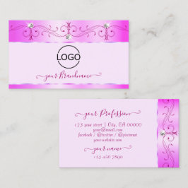 Luxuriöse, rosa, Verzierte, glatte Diamanten mit L Visitenkarte