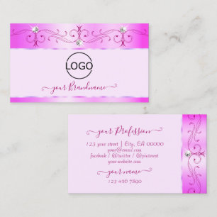 Luxuriöse, rosa, Verzierte, glatte Diamanten mit L Visitenkarte