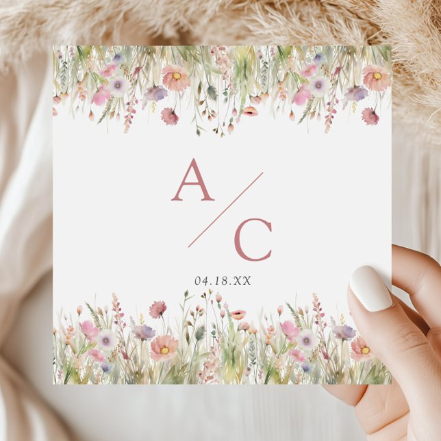 Luxuriöse, rosa Wildblume Hochzeit Serviette (Von Creator hochgeladen)