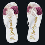 Luxuriöse Rose Blush Pink Gold Peony Bridesmaid Ge Flip Flops<br><div class="desc">Sie werden die Liebe dieser staubigen Rose rot rosa Aquarellpeony Blume mit goldblättrigen Blätter. Ideal für Ihre Hochzeitsfeiern!</div>