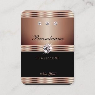 Luxuriöse Rose Gold Black Imitats Rhinestones Jew Visitenkarte