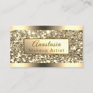 Luxuriöse Rose Gold Chunky Glitzer Makeup Artist Visitenkarte
