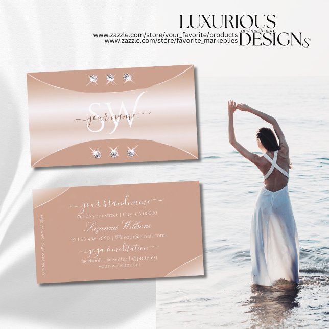 Luxuriöse Rose Gold Decor Juwelen und Monogram Visitenkarte (Von Creator hochgeladen)