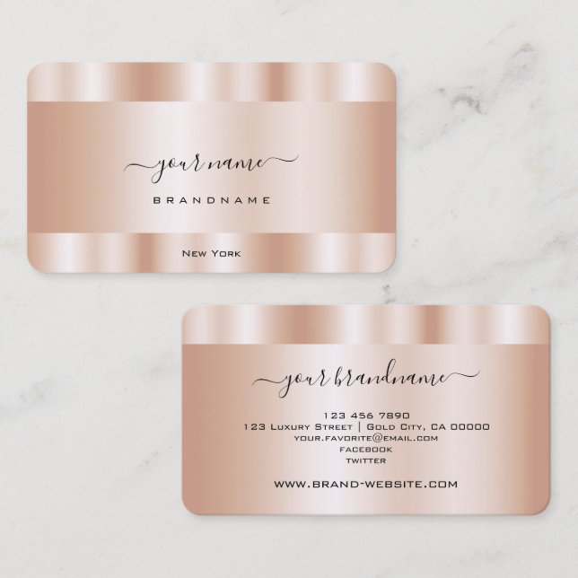 Luxuriöse Rose Gold Effect Beruflich und trendy Visitenkarte (Vorne/Hinten)