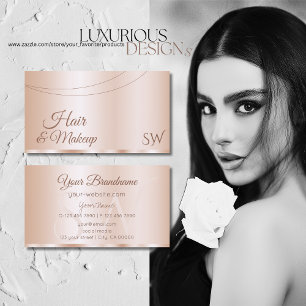 Luxuriöse Rose Gold Glamour mit Initials Modern Visitenkarte