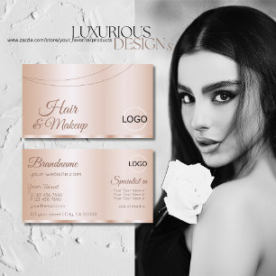 Luxuriöse Rose Gold Glamour mit Logo Stilvoll Visitenkarte
