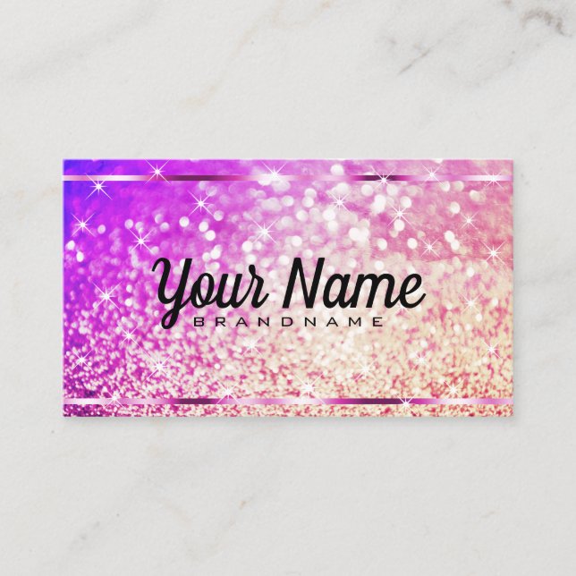 Luxuriöse Rose Gold Glitzer Luminous Stars Elegant Visitenkarte (Vorderseite)