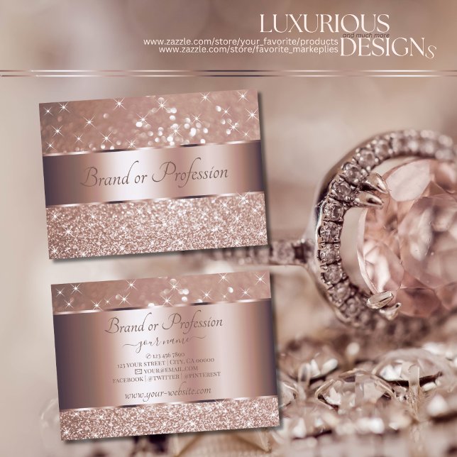 Luxuriöse Rose Gold Glitzer Parco Tassino Visitenkarte (Von Creator hochgeladen)