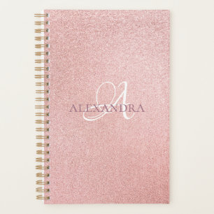 Luxuriöse Rose Gold Glitzer Planer