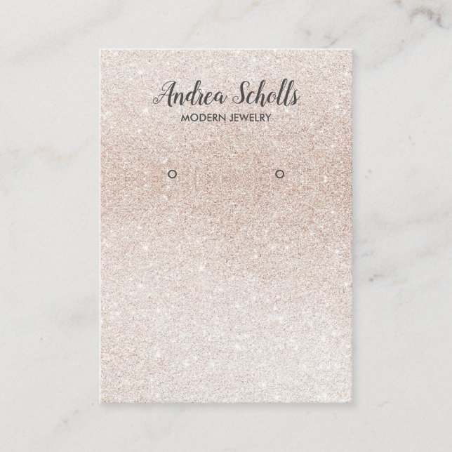 Luxuriöse Rose Gold Glitzer Schmuck Earring Displa Visitenkarte (Vorderseite)