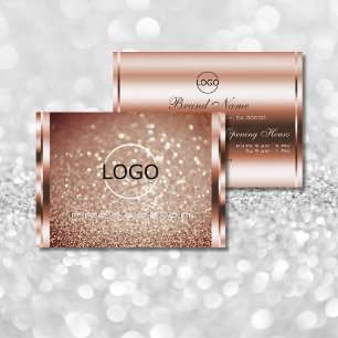 Luxuriöse Rose Gold Glitzer Sparkle Logo Elegant Visitenkarte