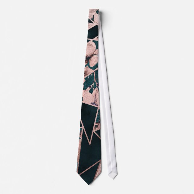 Luxuriöse Rose Gold Künstlerisches Muster Krawatte (Vorderseite)