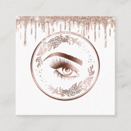 Luxuriöse Rose Gold Lashes Circle Eyes Brows Quadratische Visitenkarte