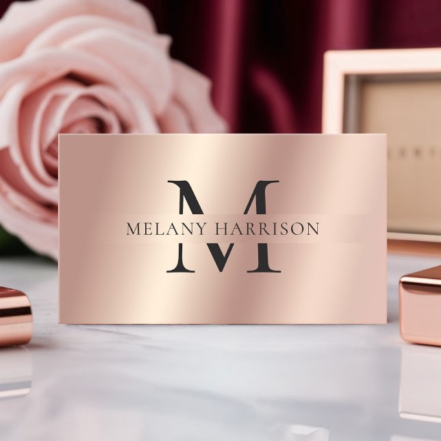Luxuriöse Rose Gold Metallic Foil Elegante Visitenkarte (Von Creator hochgeladen)
