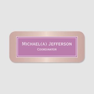 Luxuriöse Rose Gold Metallic Pink & Girly Wein Lil Namensschild