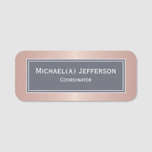 Luxuriöse Rose Gold Metallic Pink & Indigo Dark Bl Namensschild