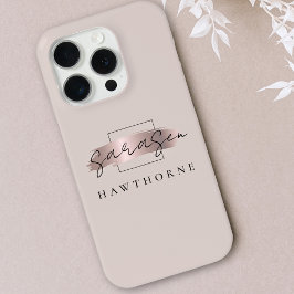 Luxuriöse Rose Gold Monogram Elegant Brush Stroke Case-Mate iPhone Hülle