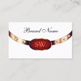 Luxuriöse Rose Gold Monogram Juwelen in Weiß und R Visitenkarte