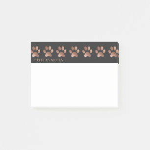 Luxuriöse Rose Gold Paw Print Animal Lover Post-it Klebezettel