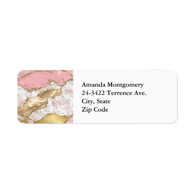 Luxuriöse Rose Gold Pink Marmordesign (Vorne)