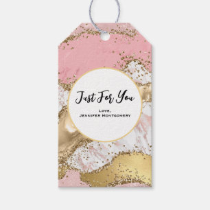 Luxuriöse Rose Gold Pink Marmordesign Geschenkanhänger