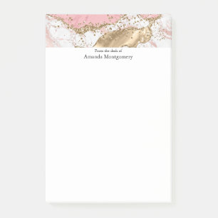 Luxuriöse Rose Gold Pink Marmordesign Post-it Klebezettel