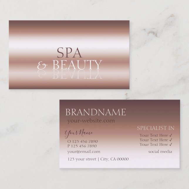 Luxuriöse Rose Gold Stilvolle Mirror Schriftart Be Visitenkarte (Vorne/Hinten)