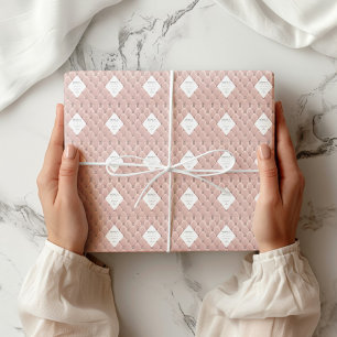 Luxuriöse Rose Gold Tufted Monogram Geschenkpapier