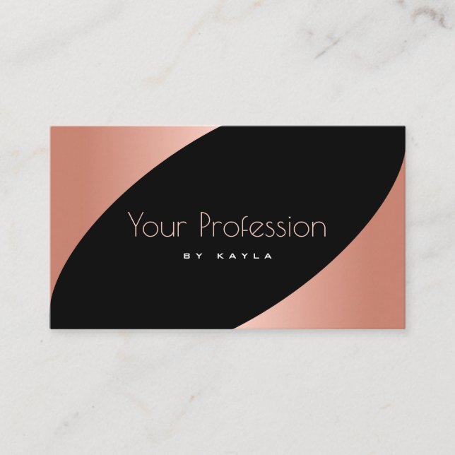 Luxuriöse Rose Gold und Schwarze Farben Elegant Mo Visitenkarte (Vorderseite)