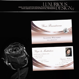 Luxuriöse Rose Gold und Weiß mit Foto Luxe Diamond Visitenkarte
