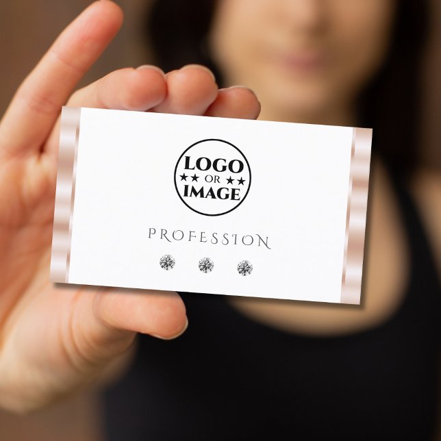 Luxuriöse Rose Gold Weißglanzschmuck mit Logo Visitenkarte (Von Creator hochgeladen)