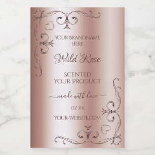 Luxuriöse Rose Golden Product Label Verziert Corne Lebensmitteletikett