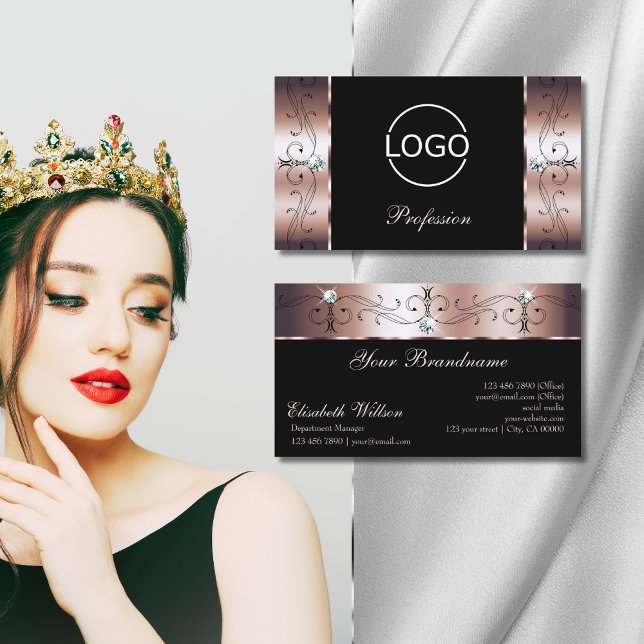 Luxuriöse Rose Goldene, gezinkte Juwelen mit Logo Visitenkarte (Von Creator hochgeladen)