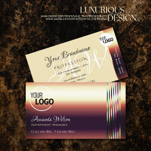 Luxuriöse Rose goldfarbene Shimmer Streifen hinzuf Visitenkarte