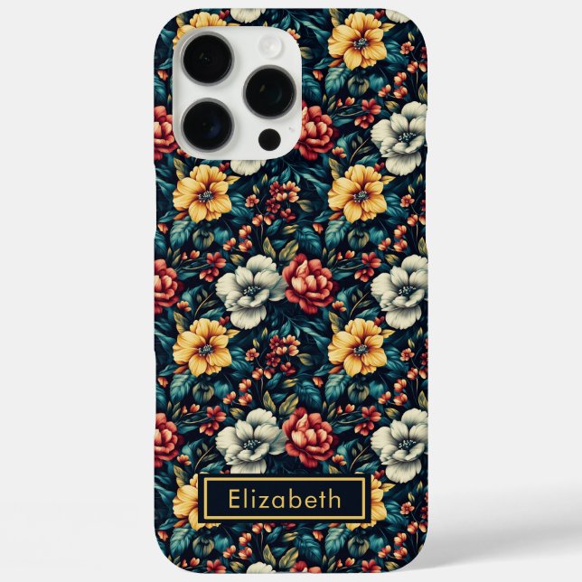 Luxuriöse Rose iPhone Gehäuse für personalisierbar 16 Pro Max Hülle (Rückseite)