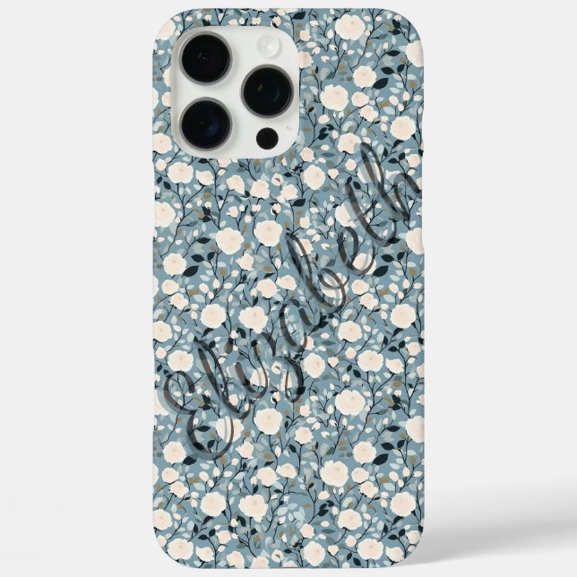 Luxuriöse Rose Personalizable Name iPhone Fall 16 Pro Max Hülle (Rückseite)