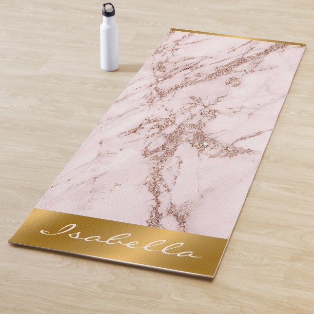 Luxuriöse Rose Rosa Glitzer Marmor anpassen Yogamatte (Beispiel)
