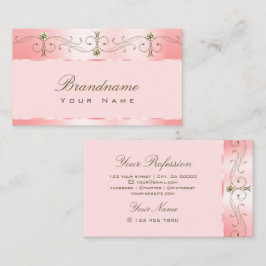 Luxuriöse Rose Rosa Verzierte Ornamente Sparkling  Visitenkarte
