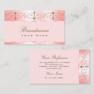 Luxuriöse Rose Rosa Verzierte Ornamente Sparkling  Visitenkarte