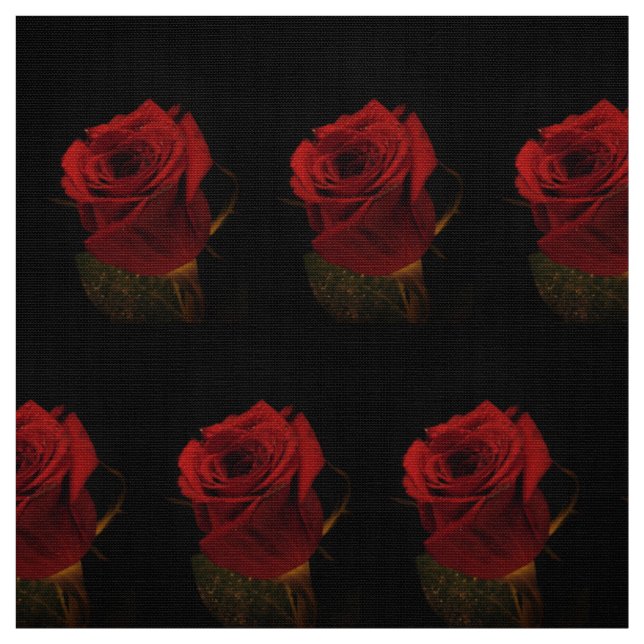 Luxuriöse Rote Rose Blumenstoffe - Romantische Ros Stoff (Muster)