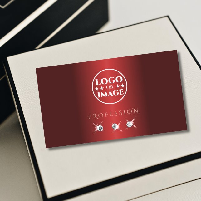 Luxuriöse Rote Rose Gold Sparkle Diamonds mit Logo Visitenkarte (Von Creator hochgeladen)