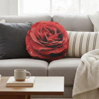 Luxuriöse Rote Rose Rundwurfkissen