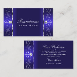 Luxuriöse Royal Blue Squiggled Jewels Ornamental Visitenkarte